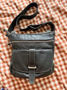 Roots Genuine Leather Leather Crossbody Bag with Front Flap